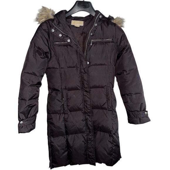 Michael Kors Women's Size Small Down Filled Quilted Puffer Winter Jacket Hooded - Picture 1 of 8